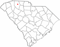 サウスカロライナ州におけるスパータンバーグの位置の位置図
