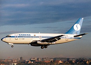 Sabena Boeing 737-200 OO-SDL, Ostende 1990