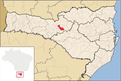 Localização de Videira em Santa Catarina
