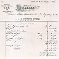 Seidenweberei Peter Bircks, Rechnung der Firma J. C. Schwartz, Bettfedern, Leipzig 1876.jpg