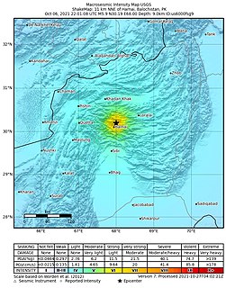 2021 Balochistan earthquake Earthquake near Harnai, Pakistan