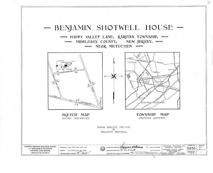 File:Shotwell-Runyon House, Happy Valley Lane, Metuchen, Middlesex County, NJ HABS NJ,12-METU.V,1- (sheet 0 of 9).tif