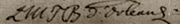 Signature of the Duchess of Bourbon (L M T B d'Orléans) at the baptism of Marie Thérèse Charlotte of France, December 1778.png