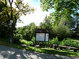 Čeština: Informační tabule ve vsi Slavkov v okrese Benešov ve Středočeském kraji. English: Information board in the village of Slavkov, Benešov District, Central Bohemian Region, Czech Republic.