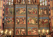 English: Wit Stwosz Altar in St. Mary's Church, Kraków. Painted panels when closed.