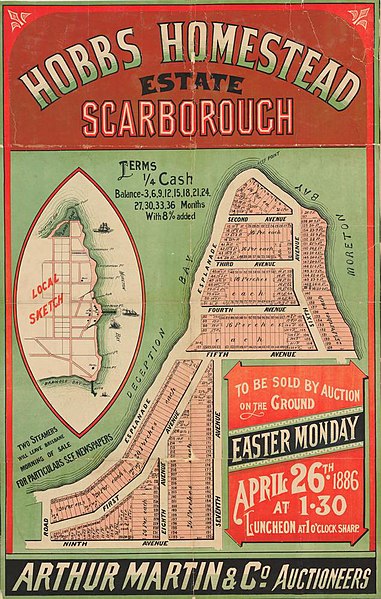 File:StateLibQld 2 262956 Estate map of Hobbs Homestead Estate, Scarborough, Queensland, 1886.jpg