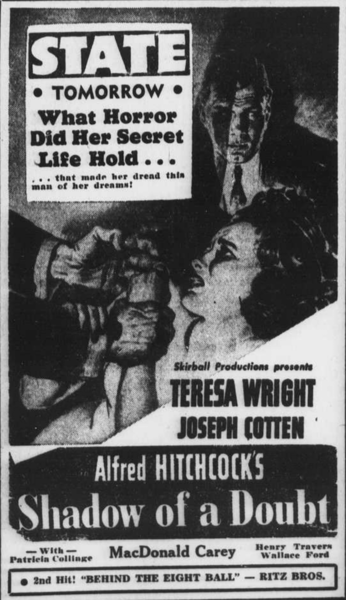 File:State Theatre ad - 9 February 1943, Hartford, CT.png