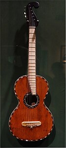 Stauffer Martin (c.1838), Christian Frederick Martin, New York - Viennese Stauffer style early C. F. Martin guitar (vertical).jpg