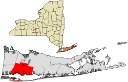 Location of Islip in Suffolk County, New York