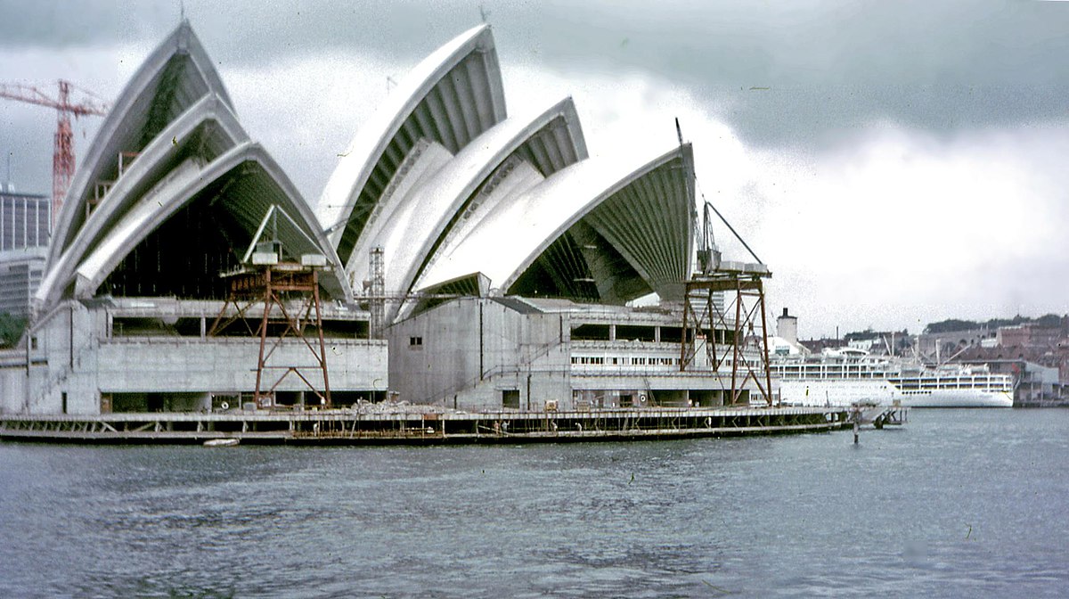 Ópera de Sidney (Australia), en construcción (1968).