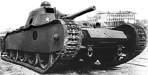 Tankki TG VAMM-puna-armeijan pihalla.  Stalin, 1940.