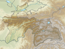 Map showing the location of Medvezhy Glacier