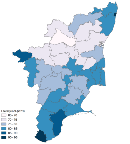 District level literacy (2011 data)