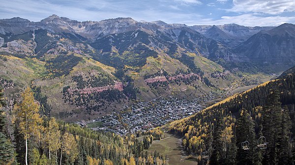 Fall colors in Telluride. View from the ski area, 2010