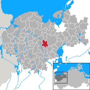 Poziția Testorf-Steinfort pe harta districtului Nordwestmecklenburg