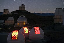 The ExTrA telescopes at La Silla observes at infrared wavelengths and adds spectral information to the usual photometric measurements. The ExTrA telescopes at La Silla.jpg