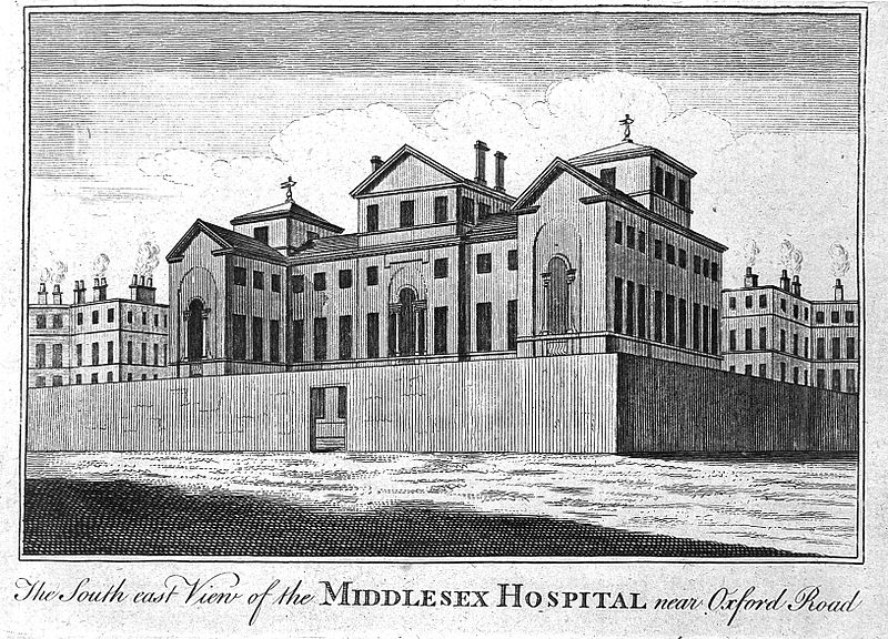 File:The Middlesex Hospital; seen from the south-east. Engraving. Wellcome L0010827.jpg