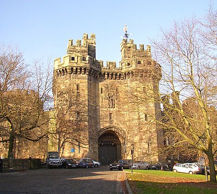 Lancaster Castle, Lancaster The gateway to Lancaster Castle, Lancaster - geograph.org.uk - 651189.jpg