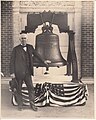Thomas Edison standing next to the Liberty Bell on California trip, at the Panama-Pacific Exposition. (7271662dfbf94584918580ff8473e99d).jpg
