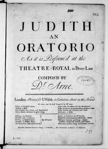 Title Page of the score, Judith an Oratorio. Title Page of Judith an Oratorio.png