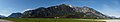 Panorama of mount Bondone from the border of the runway at the airport of Trento