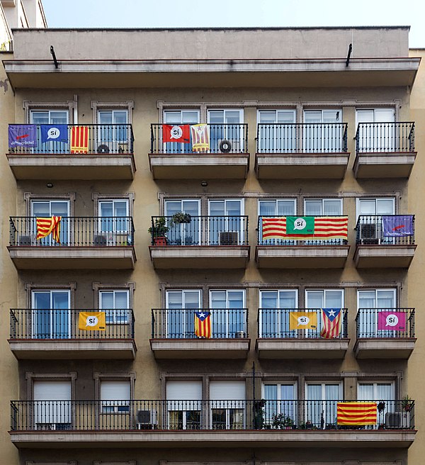 Pro-independence flags in Barcelona