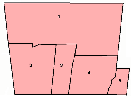 Map of Vaughan's 5 Wards Vaughanwards.PNG