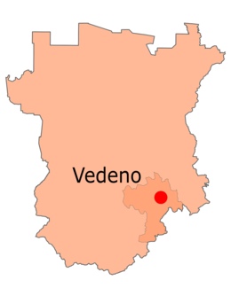 locatie Vedeno binnen Tsjetsjenië