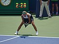 Victoria Azarenka during her first round match of the 2018 Western and Southern Open against Carla Suárez Navarro.