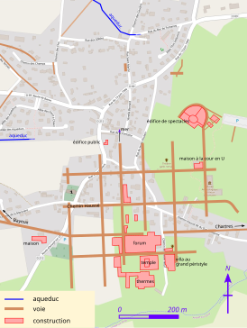 Simplified Aregenua map. Vieux-la-Romaine - plan du site.svg