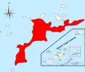 Map of the island (red) and location within the the British Virgin Islands