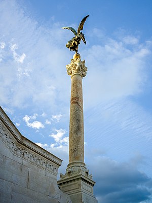 Winged Victory column in the Altare della Patria in Rome.