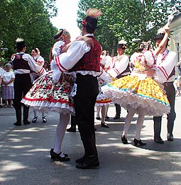 Csardas traditional Hungarian folk dance in Doroslovo Voivodina Hungarians national costume and dance 6.jpg