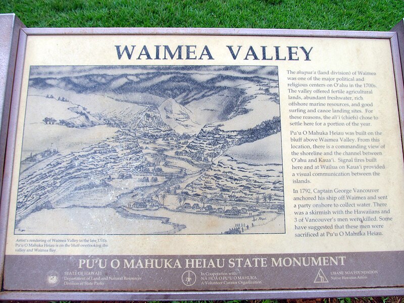 File:Waimea Valley Sign at Puʻu o Mahuka Heiau State Monument (8584340012).jpg