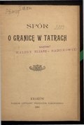 Walery Eljasz-Radzikowski Spór o granicę w Tatrach