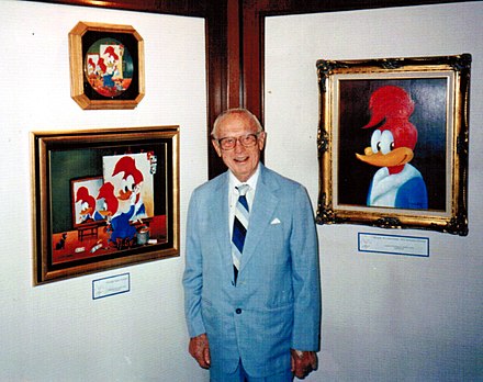 Walter Lantz with his most famous creation