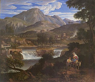 Joseph Anton Koch, Waterfalls at Subiaco, 1812–1813, a "classical" landscape to art historians