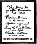 Tidningsannons 1914 med reklam för telegramverksamheten
