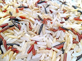 Vários grãos de arroz