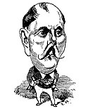 Caricatura de Xavier de Montépin apareceu em 1875 em Le Trombinoscope de Touchatout