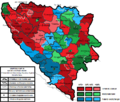 Verska karta pokrajine Bosne i Hercegovine po kotarima (i kotarskim ispostavama)