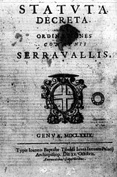 Gli statuti di Serravalle (Statuta, decreta et ordinationes communis Serrauallis), 1679