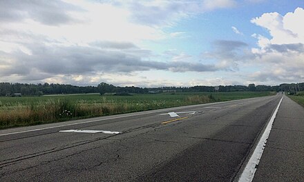 Passing southward along the Buffalo-Pittsburgh Highway through rural environs in the town of Collins, New York.