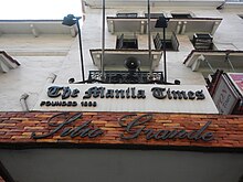 The Manila Times Building in Intramuros, Manila 0986jfIntramuros Manila Landmarks Buildingsfvf 02.jpg