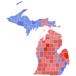 1958 Michigan gubernur hasil pemilihan peta oleh county.svg