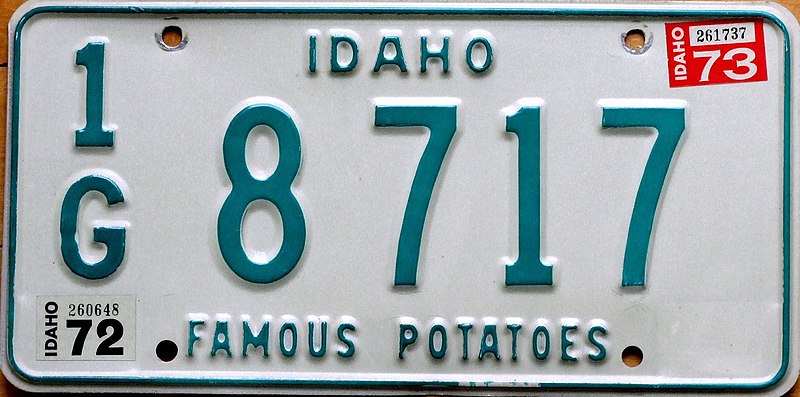File:1971-73 Idaho License Plate.jpg