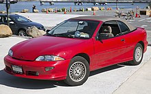 1998-1999 Chevrolet Cavalier Z24 convertible 1999 Chevrolet Cavalier Z24 Convertible in Red, front left (Brooklyn).jpg