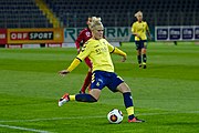 UEFA Women's Champions League Round of 32, SKN St. Pölten vs Brøndby IF am 5.10.2016. Bild zeigt Louise Kristiansen (Brøndby).