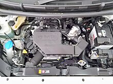 1.1 Epsilon G4HG engine on Hyundai Atos/Santro. 2021 Hyundai Atos 1.1L engine view in Brunei.jpg