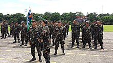 Officers and EPs of the 105th TASG Quezon City Unit assemble as "B" Coy during the 35th NRW held at Camp Aguinaldo, Quezon City.